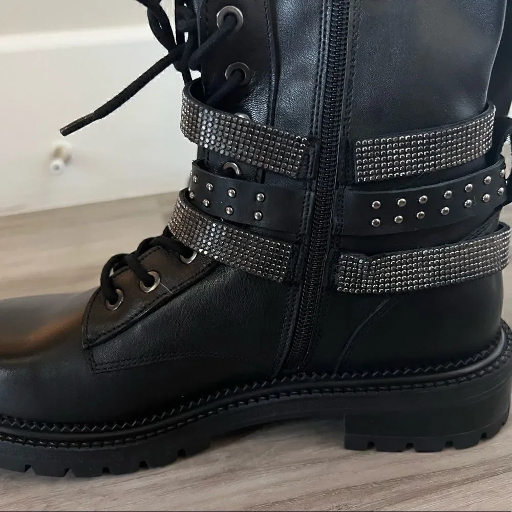New in Box Steve Madden Over the knee Bronte boot with crystal buckles size 11